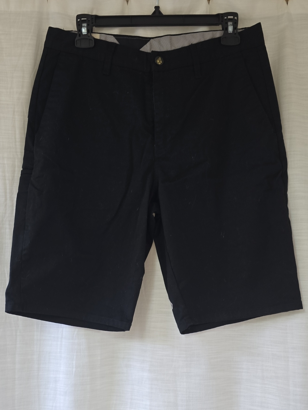 Volcom Black Flat-Front Men's Shorts